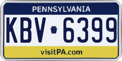 PA license plate KBV6399