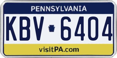 PA license plate KBV6404