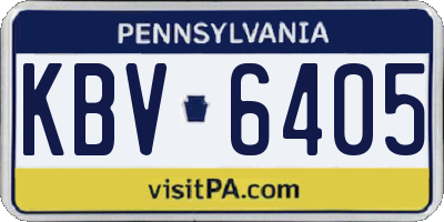 PA license plate KBV6405
