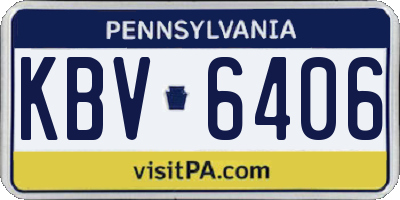 PA license plate KBV6406