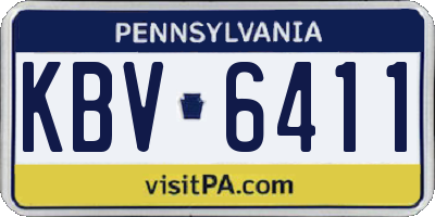 PA license plate KBV6411
