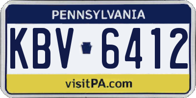 PA license plate KBV6412