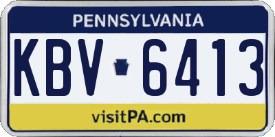 PA license plate KBV6413
