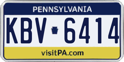PA license plate KBV6414