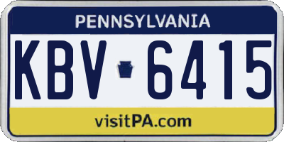 PA license plate KBV6415