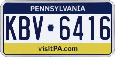 PA license plate KBV6416