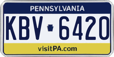 PA license plate KBV6420