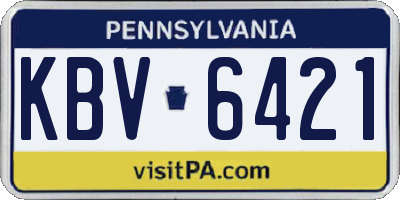 PA license plate KBV6421