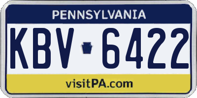 PA license plate KBV6422