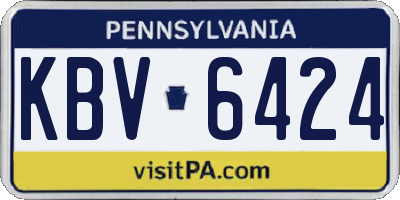 PA license plate KBV6424