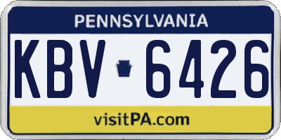 PA license plate KBV6426