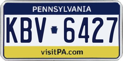 PA license plate KBV6427