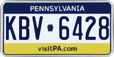 PA license plate KBV6428