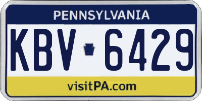 PA license plate KBV6429