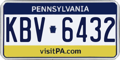 PA license plate KBV6432