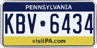 PA license plate KBV6434