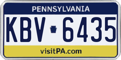 PA license plate KBV6435