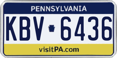 PA license plate KBV6436