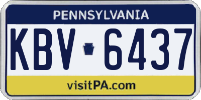 PA license plate KBV6437