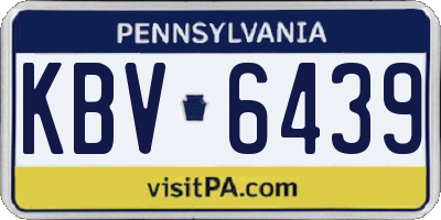 PA license plate KBV6439
