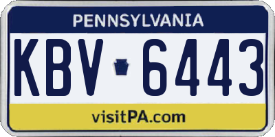 PA license plate KBV6443
