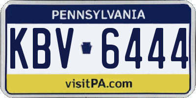 PA license plate KBV6444