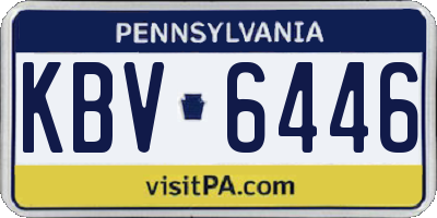 PA license plate KBV6446