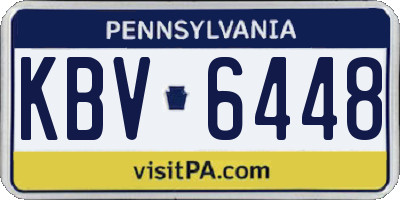 PA license plate KBV6448