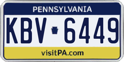 PA license plate KBV6449