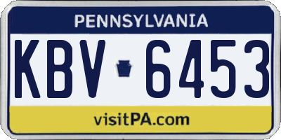 PA license plate KBV6453