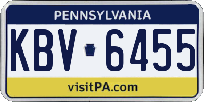 PA license plate KBV6455