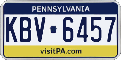 PA license plate KBV6457