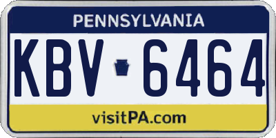 PA license plate KBV6464