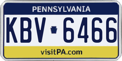 PA license plate KBV6466