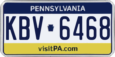 PA license plate KBV6468