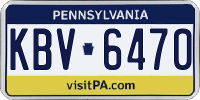 PA license plate KBV6470