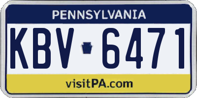 PA license plate KBV6471