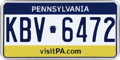PA license plate KBV6472