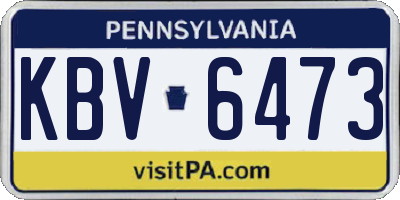 PA license plate KBV6473