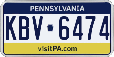PA license plate KBV6474