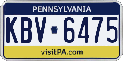 PA license plate KBV6475