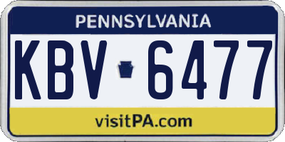 PA license plate KBV6477