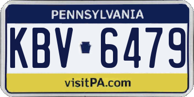 PA license plate KBV6479