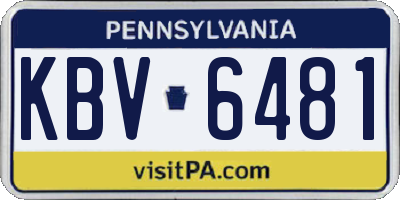 PA license plate KBV6481