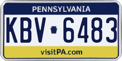 PA license plate KBV6483