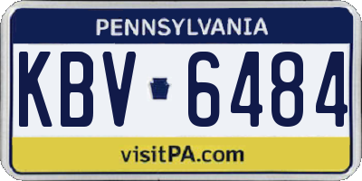 PA license plate KBV6484