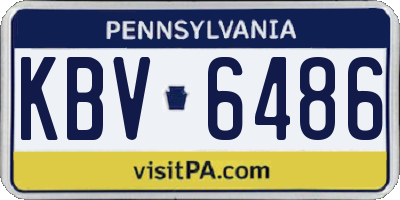 PA license plate KBV6486