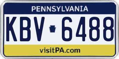 PA license plate KBV6488