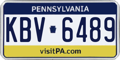 PA license plate KBV6489