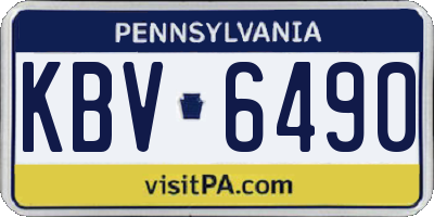 PA license plate KBV6490